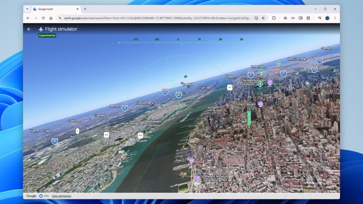 Google Earth ha un simulatore di volo nascosto
