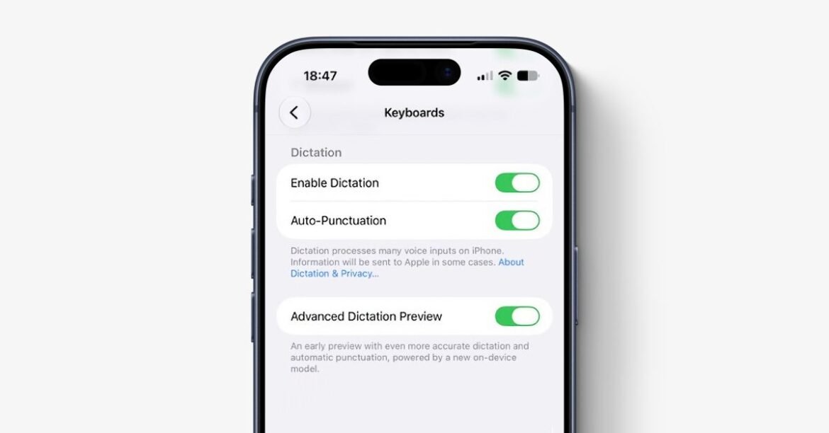 La nuova funzionalità di dettatura è disattivata per impostazione predefinita in iOS 27 beta 1, ecco come attivarla