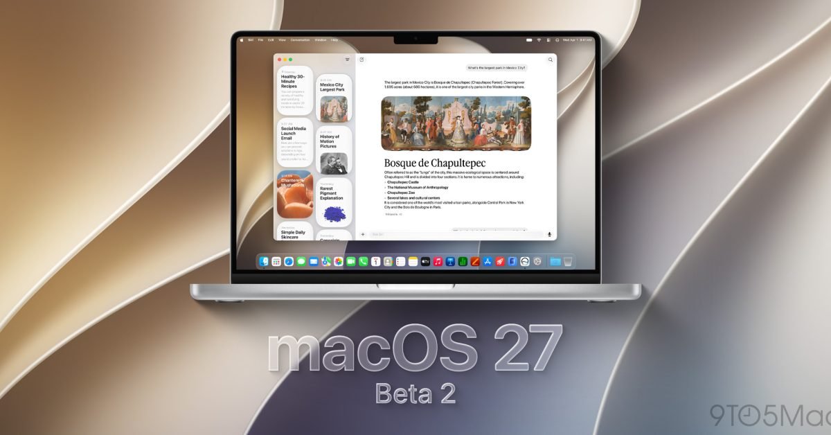 macOS 27 Golden Gate beta 2 ora disponibile