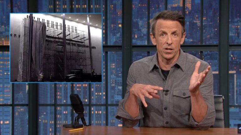Seth Meyers si prende gioco del fatto che Trump abbia nascosto il suo nome cancellato dal Kennedy Center